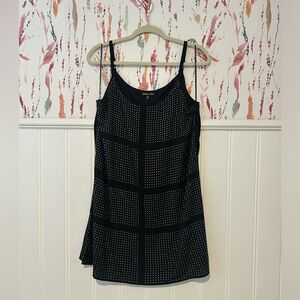 Spaghetti Strap Black Studded Mini Dress